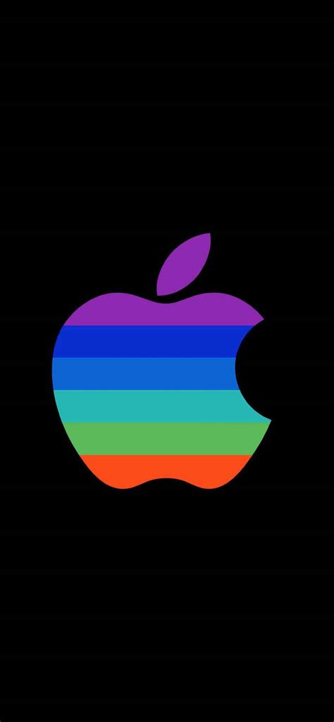 apple logo colorful black cool wallpaper sc iphone xs max