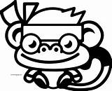 Coloring Monkey Cute Moshi Monsters Wecoloringpage Cartoon sketch template