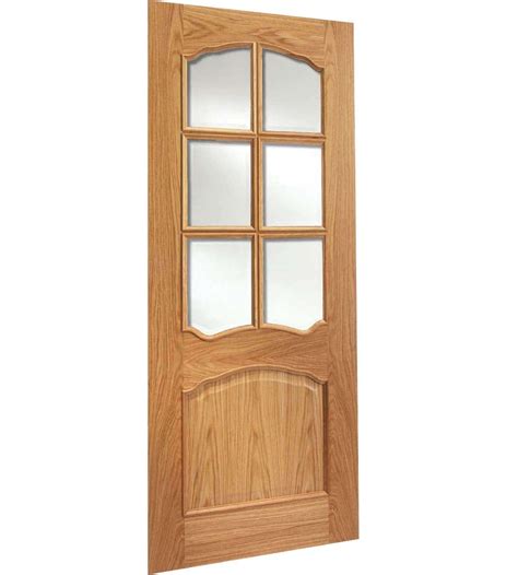 Riviera Oak Internal Door With Clear Glass Shawfield Doors