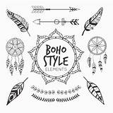 Boho Feathers Vector Style Elements Feather Catcher Dream Bullet Journal Drawing Dreamcatchers Inspiration Coloring Collection Doodle Choose Board Details Lettering sketch template