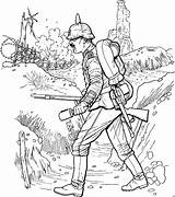 Soldat Graben Schlachten Malvorlage Ausmalbild sketch template