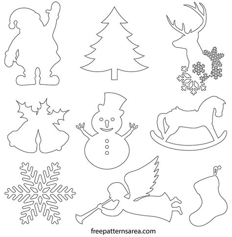 christmas ornament silhouette vector shapes freepatternsarea