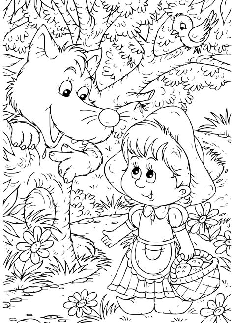 red riding hood coloring page      early