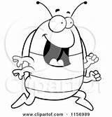 Clipart Pillbug Running Happy Cartoon Cory Thoman Outlined Coloring Vector 2021 sketch template