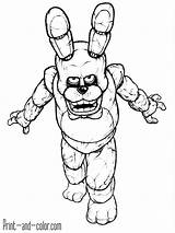 Coloring Pages Color Print Nights Five Freddy Fnaf Freddys Games Girls sketch template