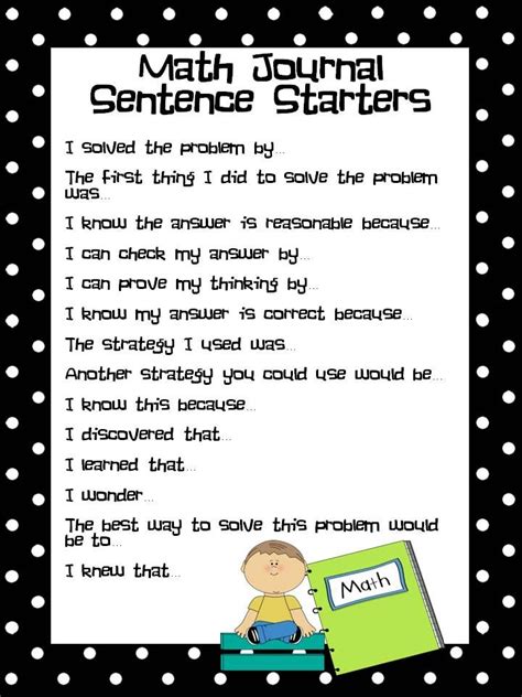 sentence starters school pinterest sentences math  teacher