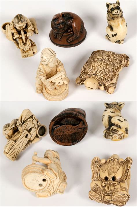 japanese netsuke carved resin replicas  pieces  holabird western americana collections