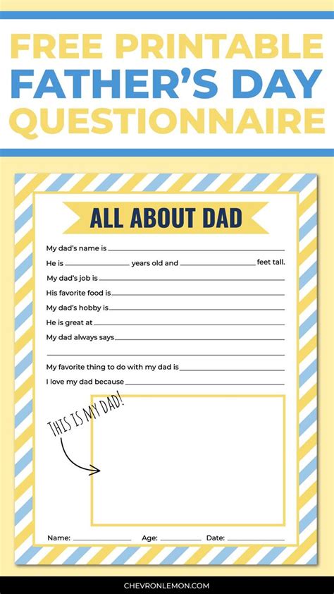 printable fathers day questionnaire fathers day questionnaire