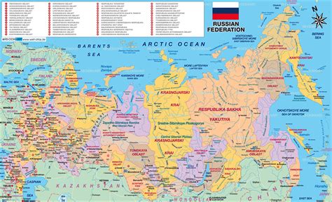 karte von russland politisch land staat welt atlasde