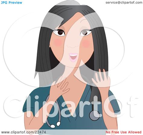 Clipart Illustration Of A Talkative Female Asian Doctor