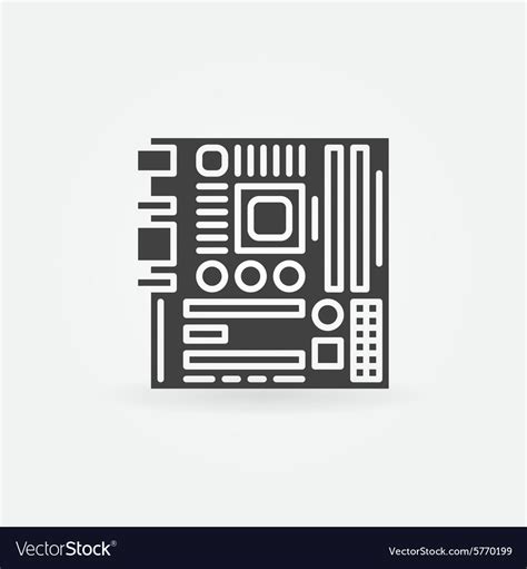 computer motherboard icon  logo royalty  vector image