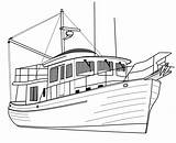 Yacht Luxury Coloring Trawler Printable Pages Description Kids sketch template