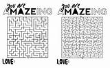 Maze Valentine sketch template