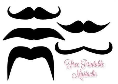 printable mustache    mustache sticks