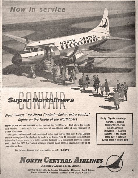 from the may 25 1959 issue of the wausau record herald north central airlines advertisement