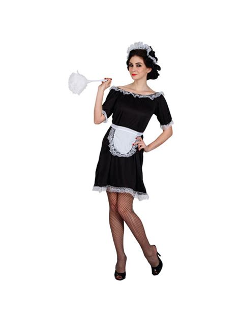 ladies magenta classic french maid rocky horror fancy dress costume xs