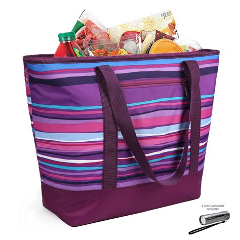 california innovations cooler insulated mega tote bag size xxl purple