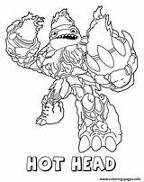 Skylanders Coloring Pages Giants Head Hot Fire Printable Hothead Colouring Color sketch template