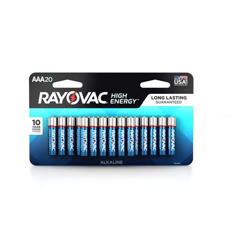 Rayovac Alkaline Aaa Size Dual Value Pack Battery 20 Pack 824 20ltj