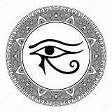 Horus Eye Drawing Mandala Getdrawings Tattoo Ancient sketch template