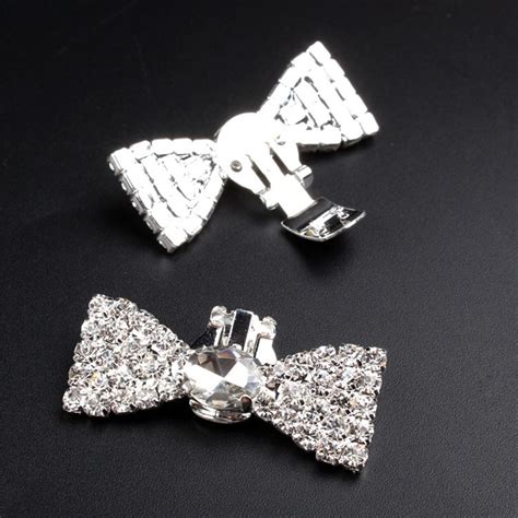 pairlot sale rhinestone crystal bow shoe clips shoes accessories  metal fashion bridal