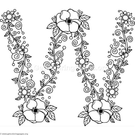 letter   decorated  flowers  leaves