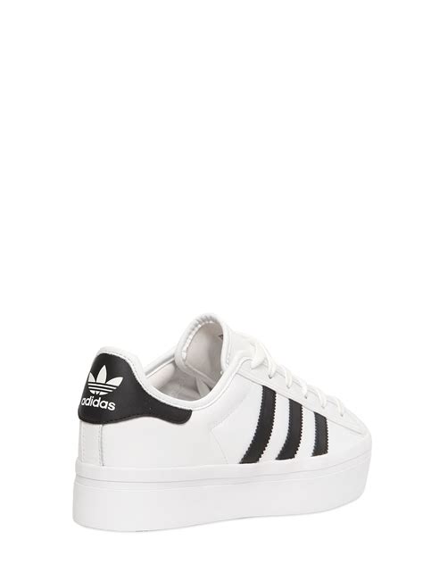 adidas originals superstar platform leather sneakers  white lyst