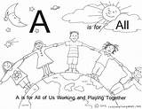 Coloring Teamwork Pages Printable Working Abc Together Color Alphabet Sheets Cooperative Clipart Getcolorings Preschool Theme Print Divyajanani Library Clip sketch template