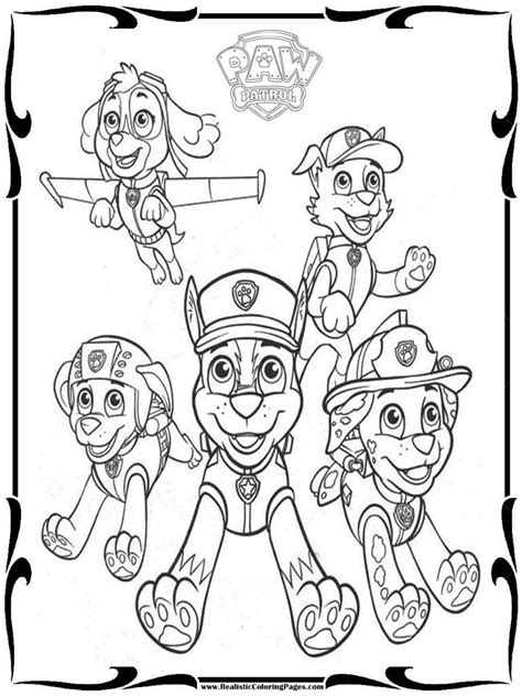 paw patrol coloring page  print realistic coloring page