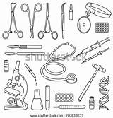 Medical Instruments Surgical Tools Equipment Sketch Collection Icons Drawn Hand Vector Background Set Big Objects Shutterstock Illustration Doodle Icon Search sketch template