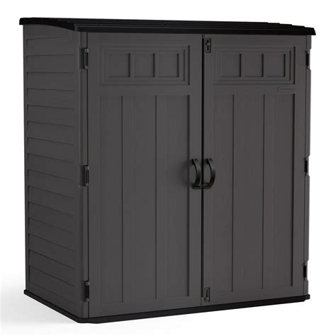 suncast  cu ft extra large vertical outdoor resin storage shed