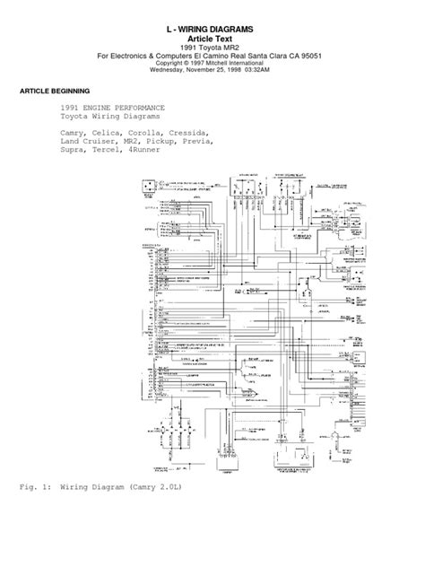 model toyotas engine wiring diagrams vehicle technology car