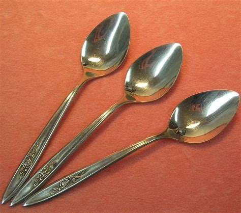 imperial shadow rose 3 teaspoons prestige stainless flatware silverware