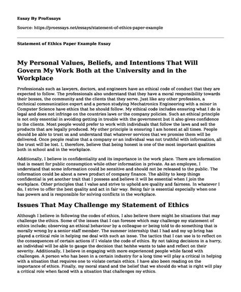 statement  ethics paper   essay term paper