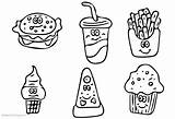 Coloring Food Pages Cute Drawing Printable Hand Kids Color Print sketch template