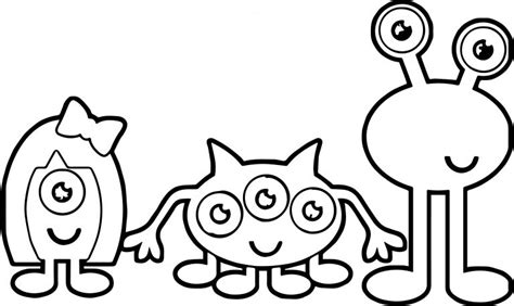 cute halloween monster large cute monsters coloring page