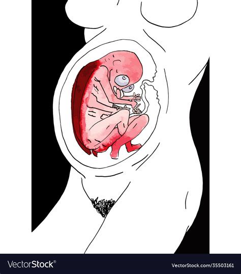 woman conceiving a monster in her womb royalty free vector