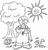 Sunny Kids Coloring Weather Drawing Clipart Pages Color Sheet Days Drawings Getdrawings Print Rainy sketch template