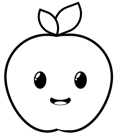 printable cute apple coloring page  print  color