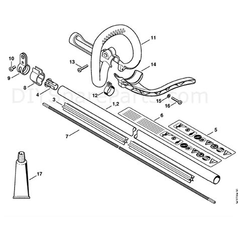 stihl fs  brushcutter fsrc ez parts diagram drive tube assembly loop handle