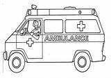 Ambulance Coloring Printable Pages Transportation Drawing sketch template