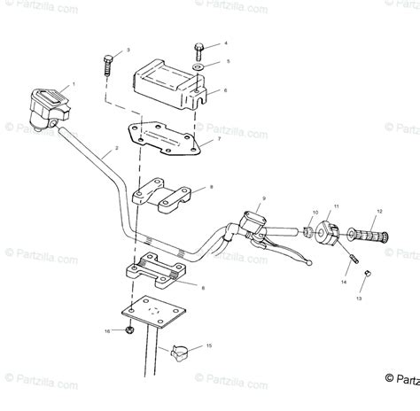 polaris atv  oem parts diagram  steering handlebar aaaaa partzillacom