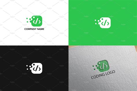 coding logo design logo templates creative market