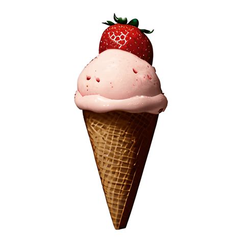 vintage drawing of strawberry ice cream cone · creative fabrica
