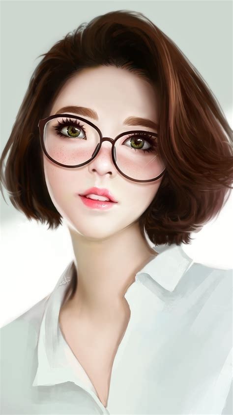 2160x3840 Cute Woman Women With Glasses Artwork Sony