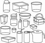 Tupperware Clipart Plastic Container Clip Vector Illustrations Box Containers Cliparts Food Bottle Clipground Graphics Leftovers Library Bag Bin sketch template