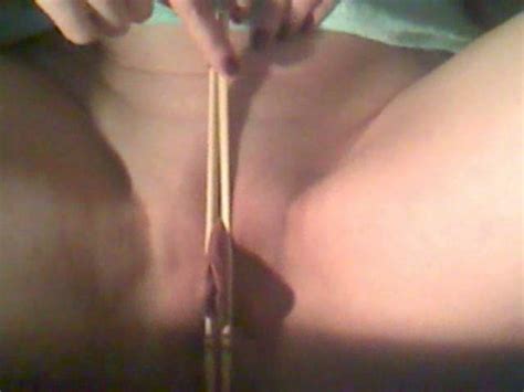 Squeezing My Clit And Loose Pussy Lips With China Sticks