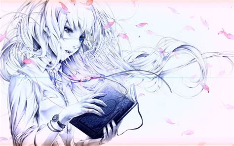 girl reading  book wallpaper anime wallpaper