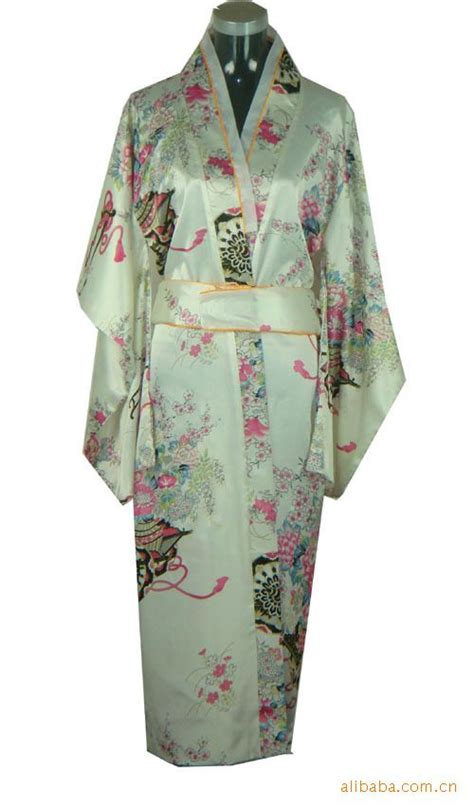 2014 Newwhite Japanese Vintage Original Tradition Silk Yukata Kimono