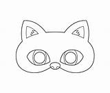 Mask Cat Coloring Printable Seç Pano Clip sketch template
